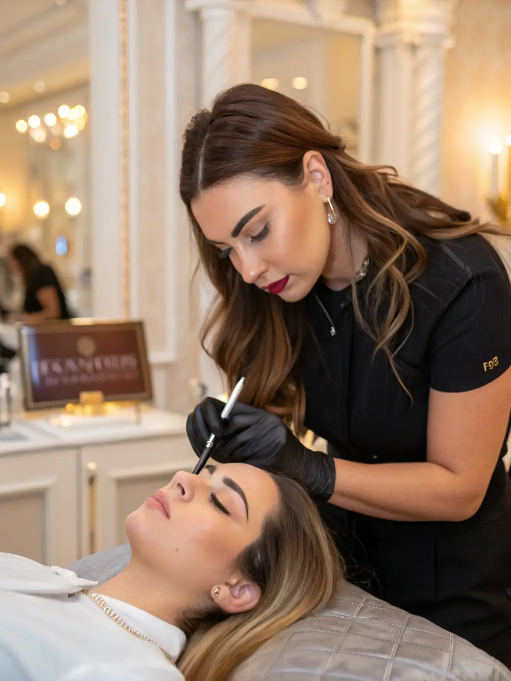 Image showcasing the artistry of permanent makeup application, specifically focusing on perfectly shaped eyebrows at Touch of Aesthetics.